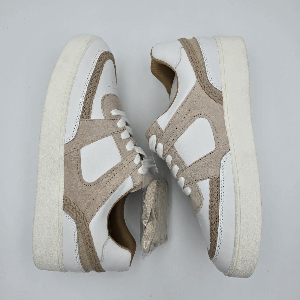 NWOT Lucky Brand Halinna Lace-Up Sneakers, White/Tan, Women's 11M - Picture 13 of 16